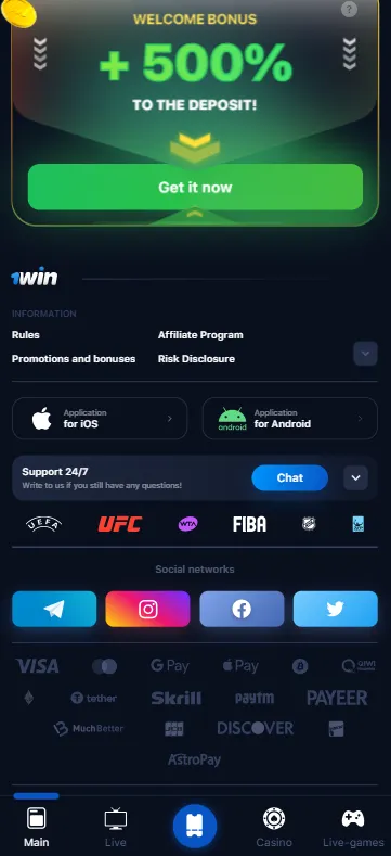 1win app Nigeria